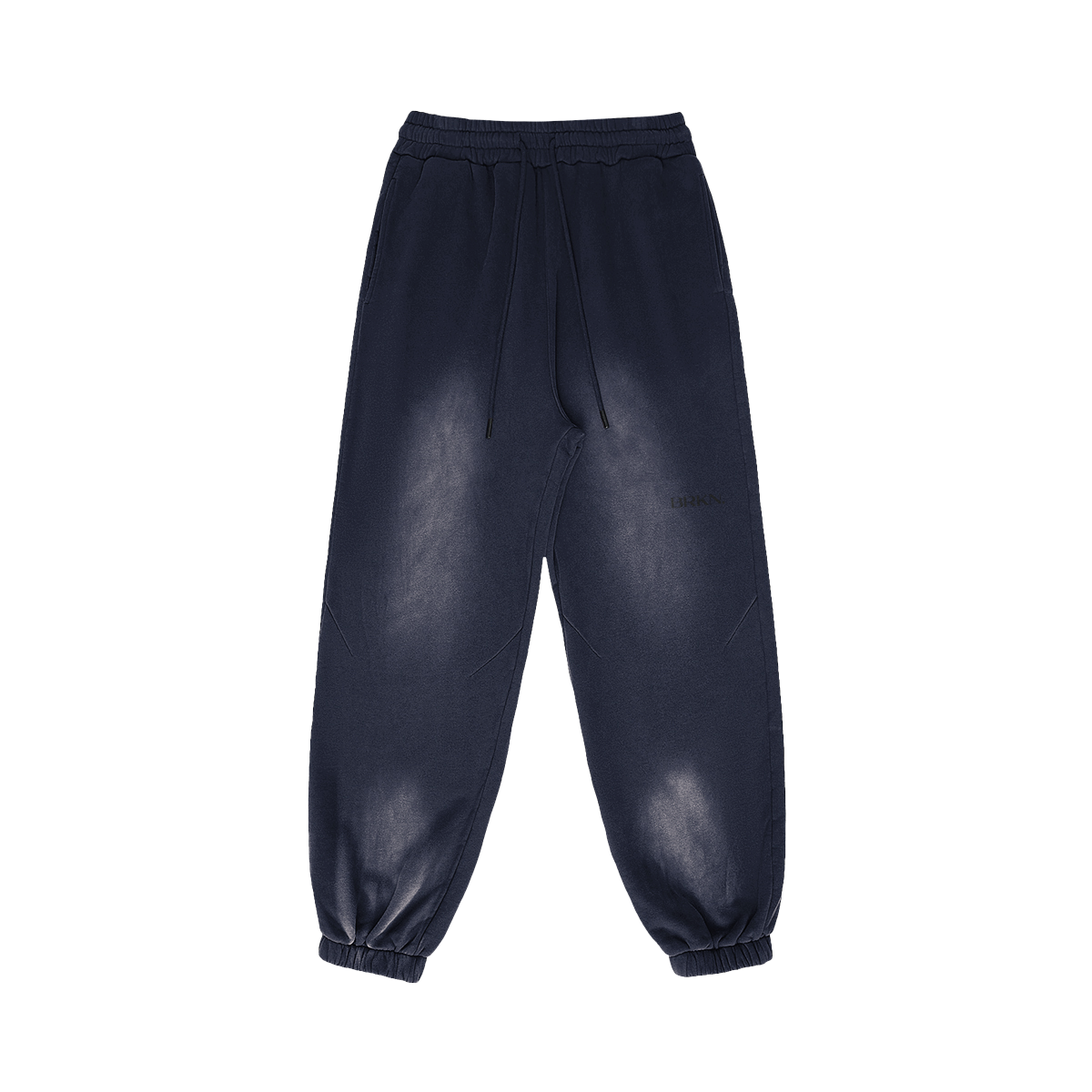 Dark navy minimalist jogger sweatpants with drawstring waist and subtle branding, ideal for streetwear and everyday wear
